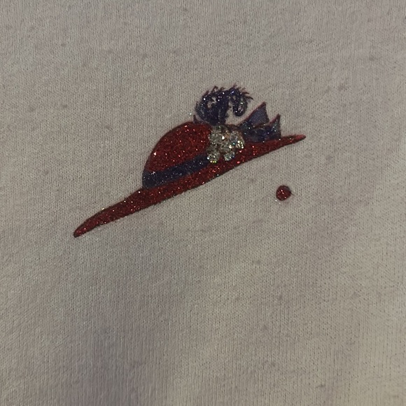 Vintage Glitter Hattitude Red Hat Society Fruit of Loom Sweatshirt sz M funky - Picture 6 of 9